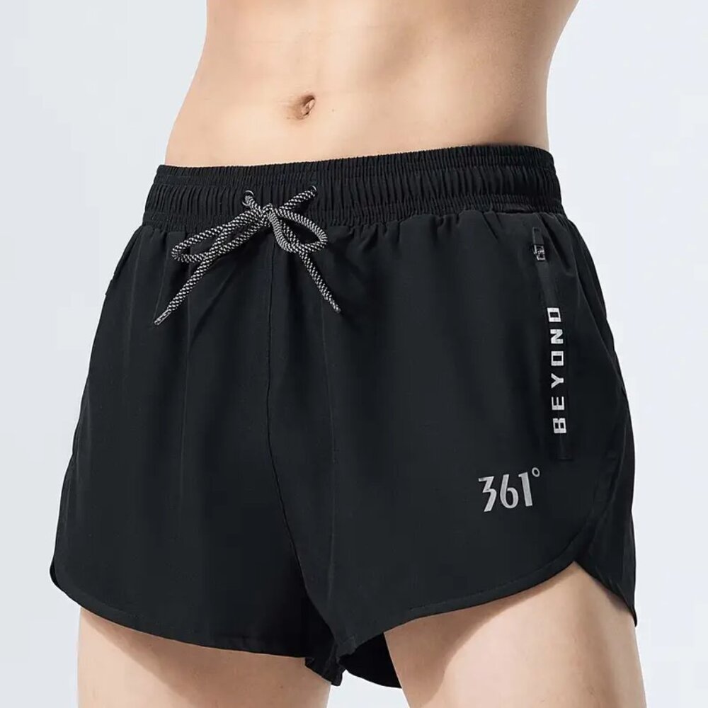 361 Degrees 2-in-1 Double Layer Shorts - Black